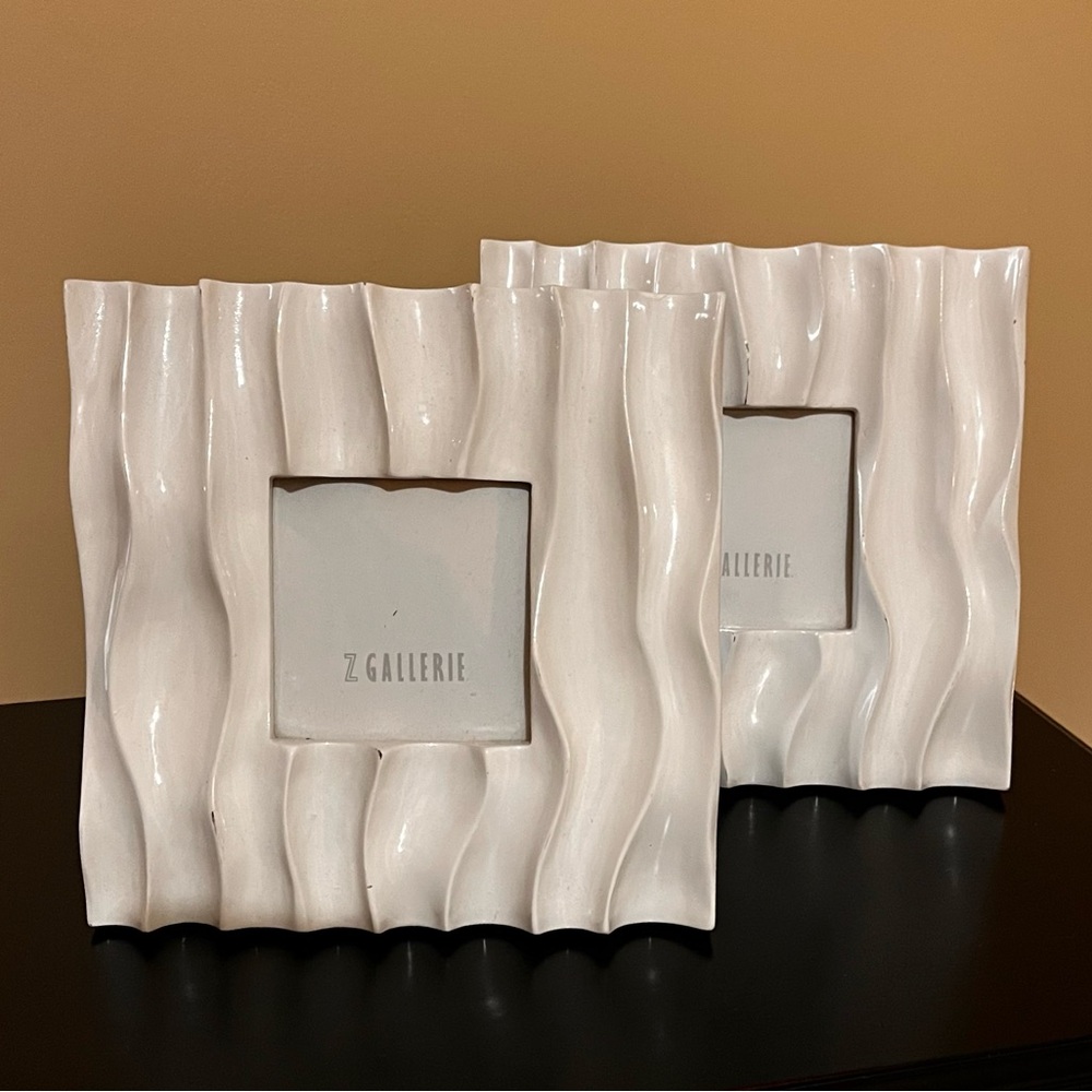 Z Gallerie picture frames, white waves, GUC
